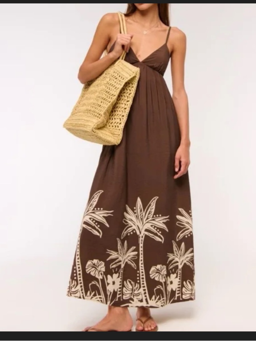 Abercrombie Bra-Free Clasp-Back Flowy Maxi Dress - M